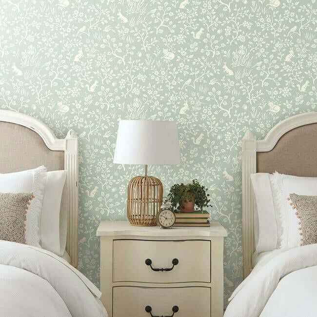Fox & Hare Green Wallpaper - York Wallcoverings - MK1111 - York Wallcoverings Wallpaper