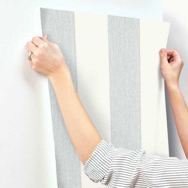 thread-stripe-wallpaper-navy-york-wallcoverings-mk1119 - York Wallcoverings Wallpaper