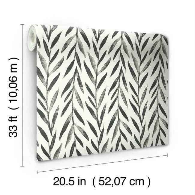 Willow Black Wallpaper - York Wallcoverings - MK1136 - York Wallcoverings Wallpaper