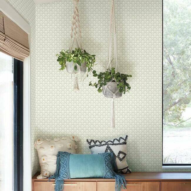 stacked-scallops-wallpaper-beige-york-wallcoverings-mk1158 - York Wallcoverings Wallpaper