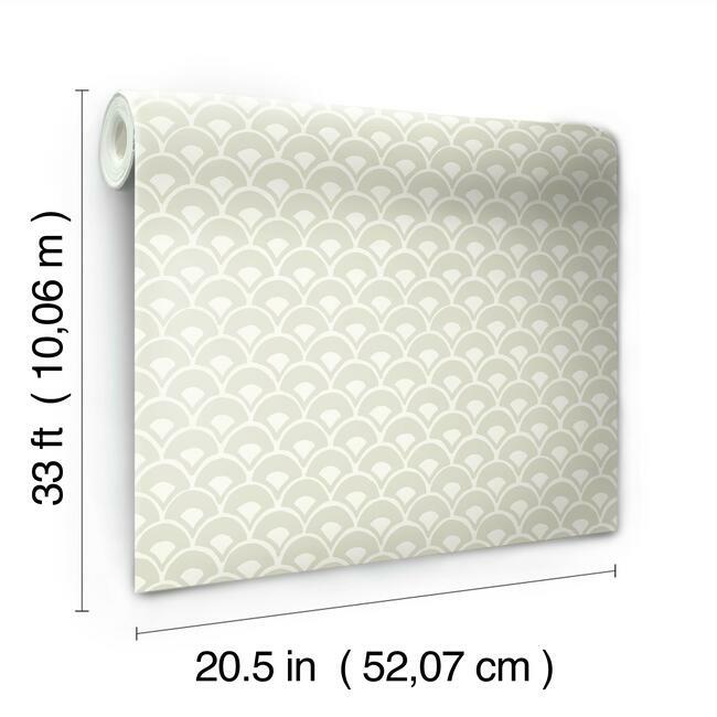 stacked-scallops-wallpaper-beige-york-wallcoverings-mk1158 - York Wallcoverings Wallpaper