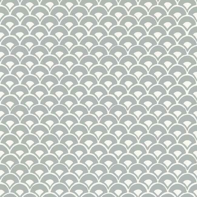 Stacked Scallops Blue Wallpaper - York Wallcoverings - MK1151 - York Wallcoverings Wallpaper
