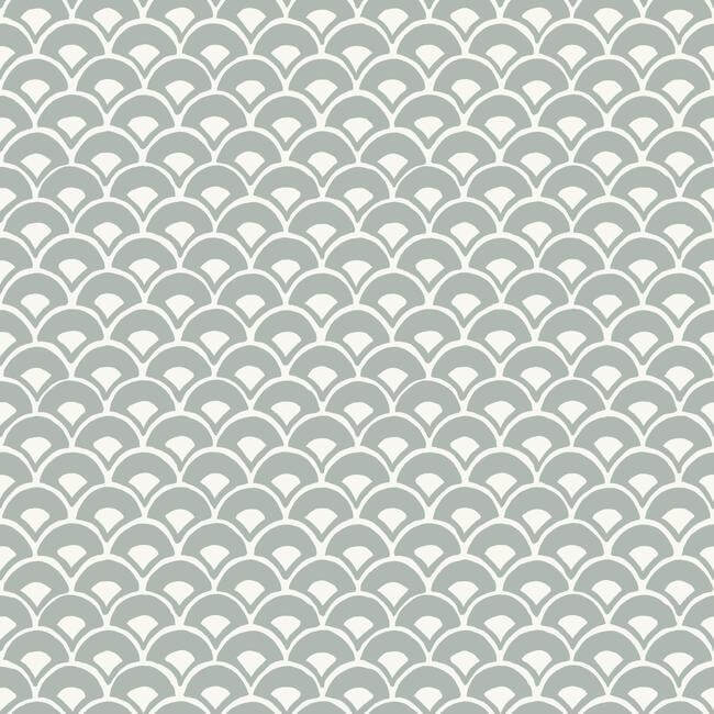 stacked-scallops-blue-wallpaper-york-wallcoverings-mk1151 - York Wallpaper Wallpaper