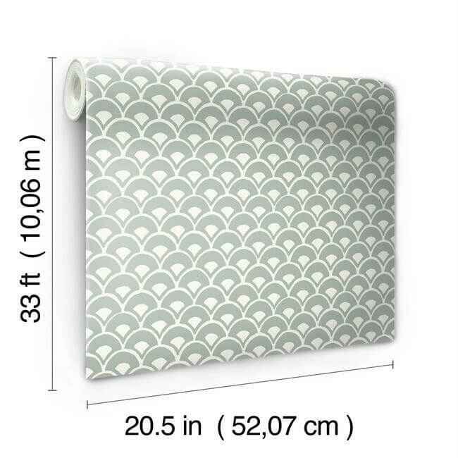 Stacked Scallops Blue Wallpaper - York Wallcoverings - MK1151 - York Wallcoverings Wallpaper