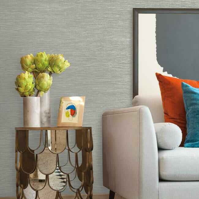 Ramie Weave Blue Wallpaper - York Wallcoverings - CD1035N - York Wallcoverings Wallpaper