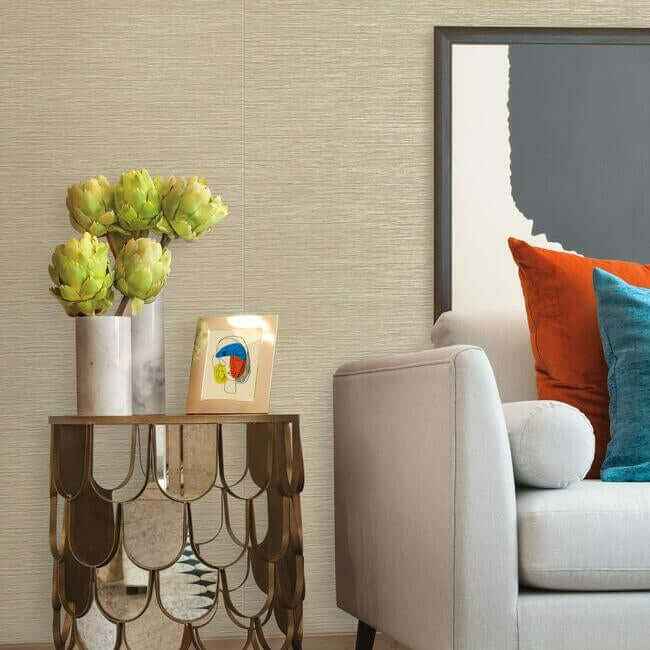 Ramie Weave High Performance Wallpaper Oatmeal - York Wallcoverings - CD1031N - York Wallcoverings Wallpaper