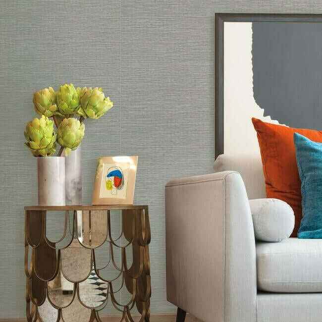 Ramie Weave Blue Wallpaper - York Wallcoverings - CD1039N - York Wallcoverings Wallpaper
