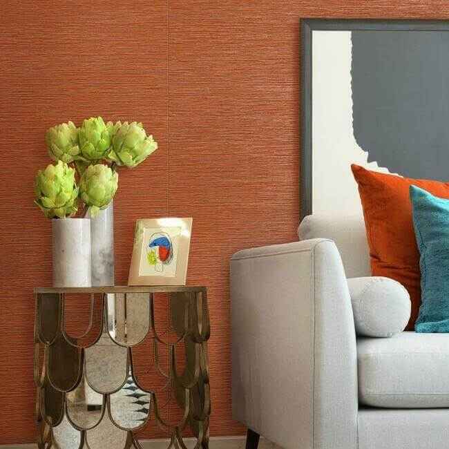 Ramie Weave High Performance Wallpaper Terracotta - York Wallcoverings - CD1036N - York Wallcoverings Wallpaper