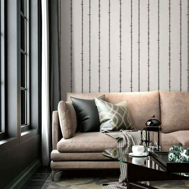Batik Stripe High Performance Wallpaper Granite - York Wallcoverings - TD1000 - York Wallcoverings Wallpaper