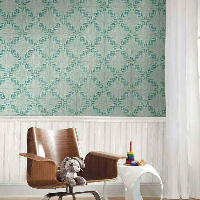 Botanical Trellis Acoustical Peel Stick Tiles Cloud - York Wallcoverings - QWS1021 - York Wallcoverings Wallpaper