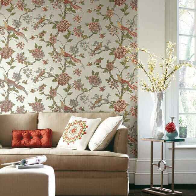 Fanciful Silver & Blue Wallpaper - York Wallcoverings - AF1905 - York Wallcoverings Wallpaper