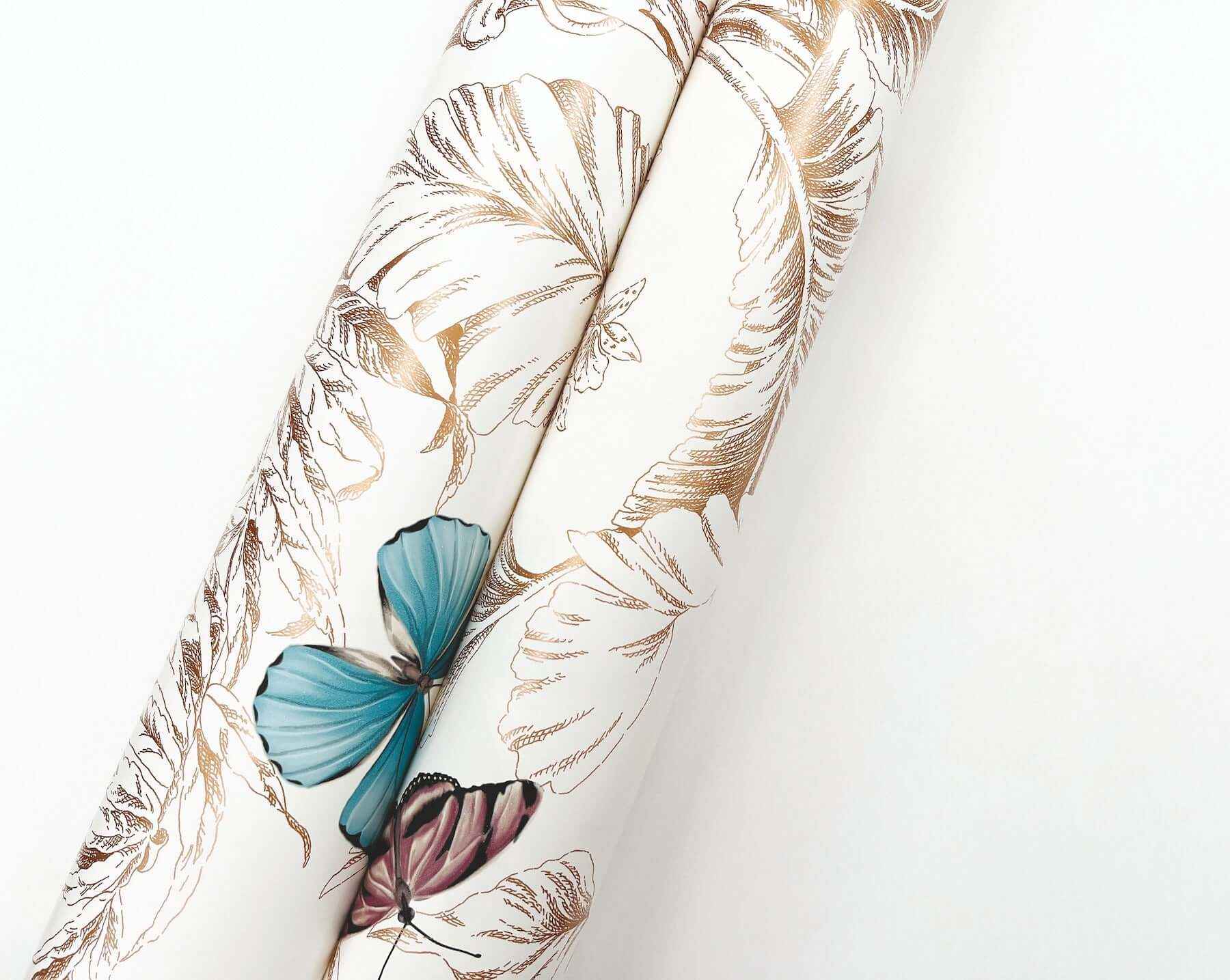 Papillon Gold Wallpaper - York Wallcoverings - AF2028 - York Wallcoverings Wallpaper