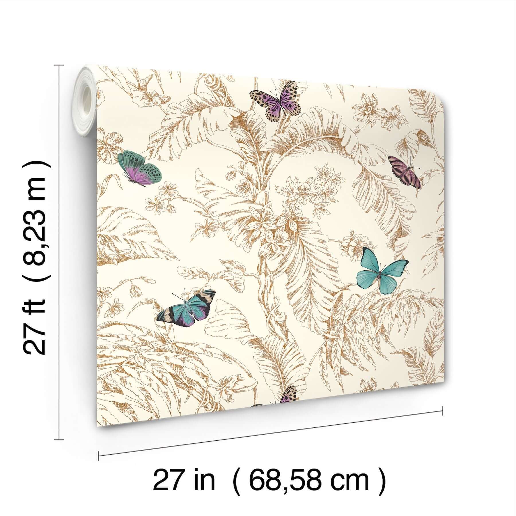 papillon-gold-wallpaper-york-wallcoverings-af2028 - York Wallpaper Wallpaper