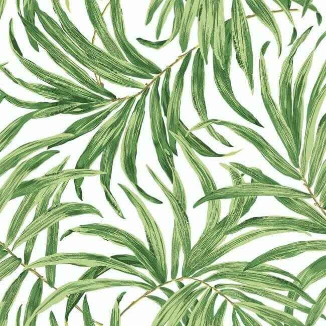 Bali Leaves Yellow & Tan Wallpaper - York Wallcoverings - AT7050 - York Wallcoverings Wallpaper
