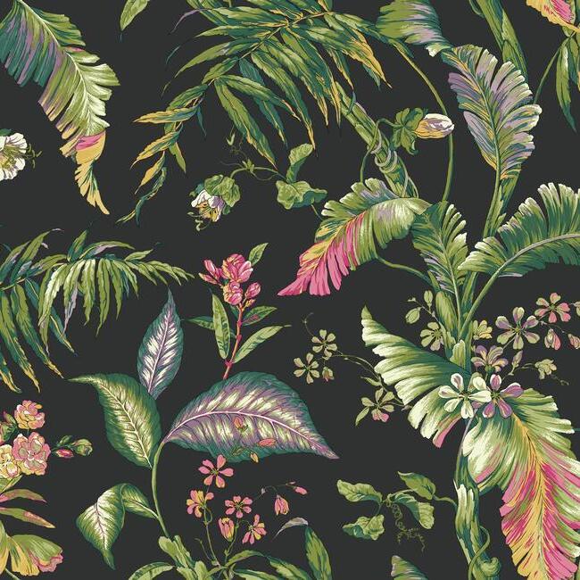 fiji-garden-wallpaper-blackbrights-york-wallcoverings-at7093 - York Wallcoverings Wallpaper