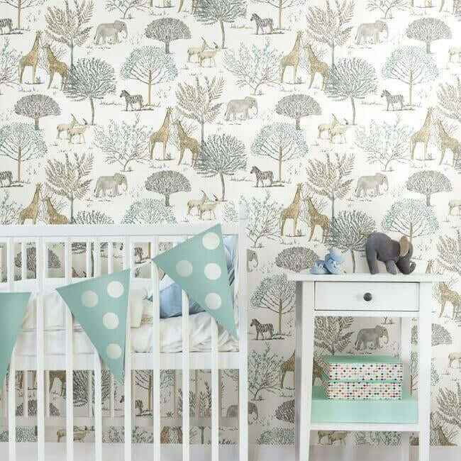 On the Savanna Neutral Wallpaper - York Wallcoverings - KI0541