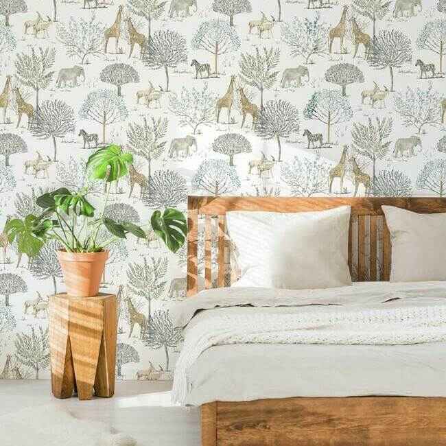 On the Savanna Neutral Wallpaper - York Wallcoverings - KI0541 - York Wallcoverings Wallpaper