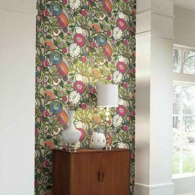 Vincent Poppies Wallpaper Brights - York Wallcoverings - CY1516 - York Wallcoverings Wallpaper