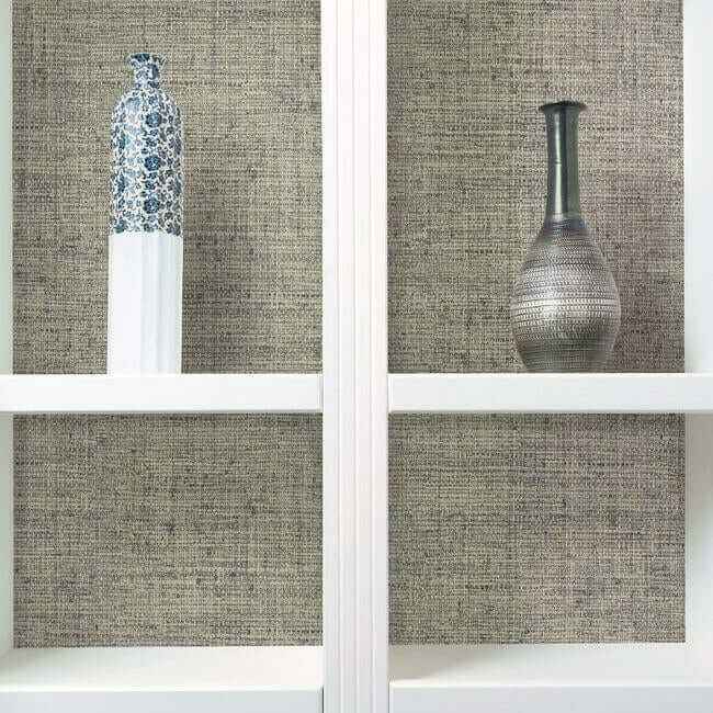 Papyrus Weave Black Wallpaper - York Wallcoverings - CY1559 - York Wallcoverings Wallpaper
