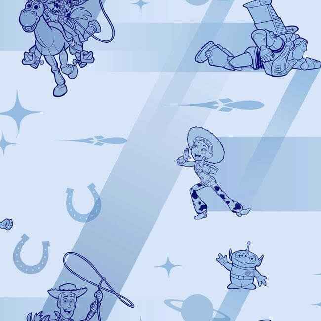 Disney & Pixar Toy Story 4 Retro Blue Wallpaper - York Wallcoverings - DI0925 - York Wallcoverings Wallpaper