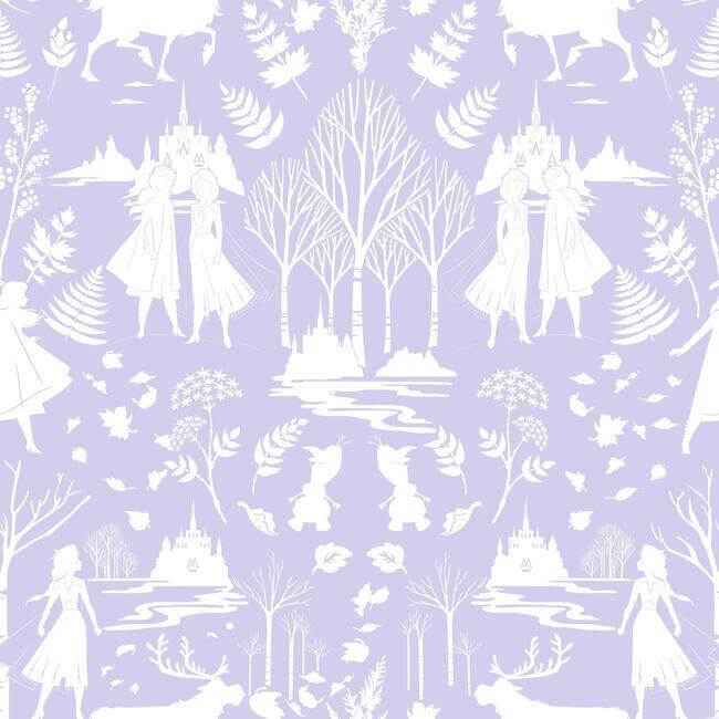 Disney Frozen 2 Nordic Purple Glitter Wallpaper - York Wallcoverings - DI1013 - York Wallcoverings Wallpaper