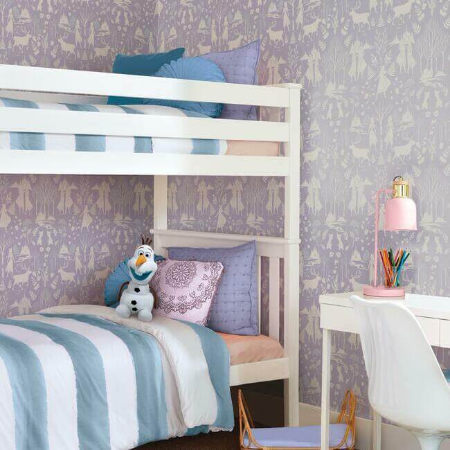 disney-frozen-2-nordic-purple-glitter-wallpaper-york-wallcoverings-di1013 - York Wallpaper Wallpaper