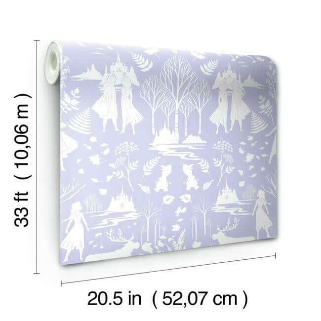 disney-frozen-2-nordic-purple-glitter-wallpaper-york-wallcoverings-di1013 - York Wallpaper Wallpaper
