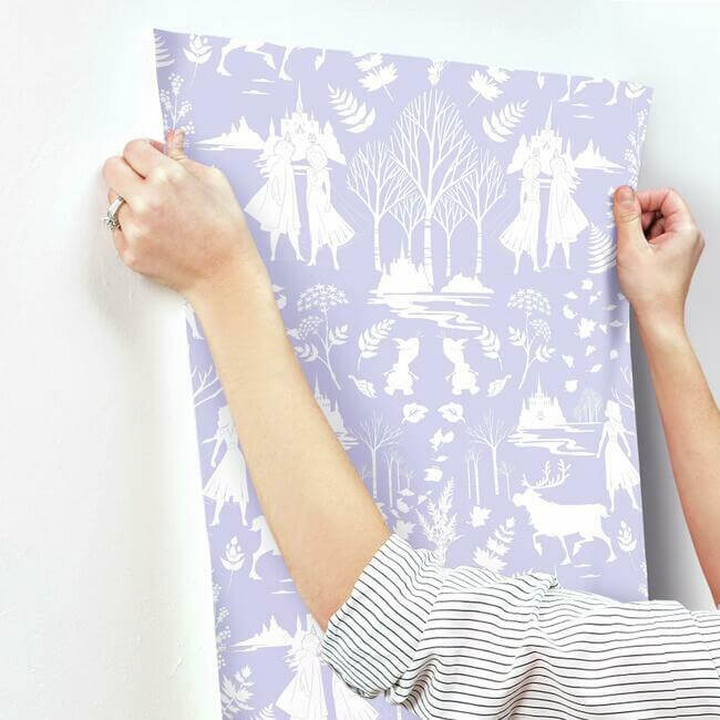 disney-frozen-2-nordic-purple-glitter-wallpaper-york-wallcoverings-di1013 - York Wallpaper Wallpaper