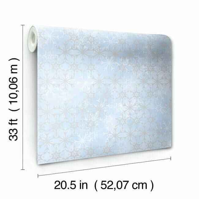 Disney Frozen 2 Snowflake Blue Wallpaper - York Wallcoverings - DI0960 - York Wallcoverings Wallpaper
