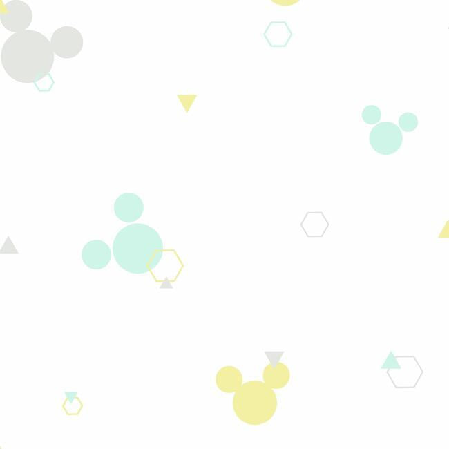 disney-minnie-mouse-dots-green-yellow-wallpaper-york-wallcoverings-di0928 - York Wallcoverings Wallpaper