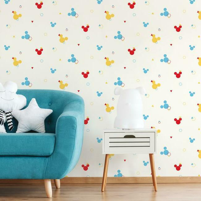 disney-minnie-mouse-dots-wallpaper-green-yellow-york-wallcoverings-di0928