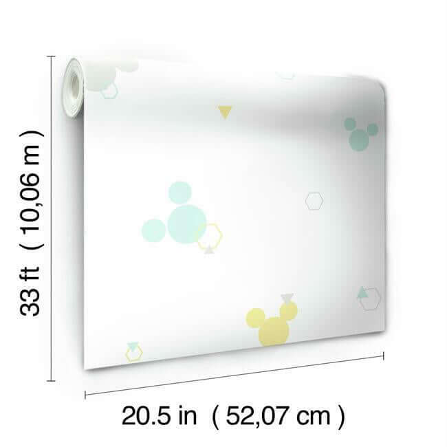disney-minnie-mouse-dots-green-yellow-wallpaper-york-wallcoverings-di0928 - York Wallcoverings Wallpaper