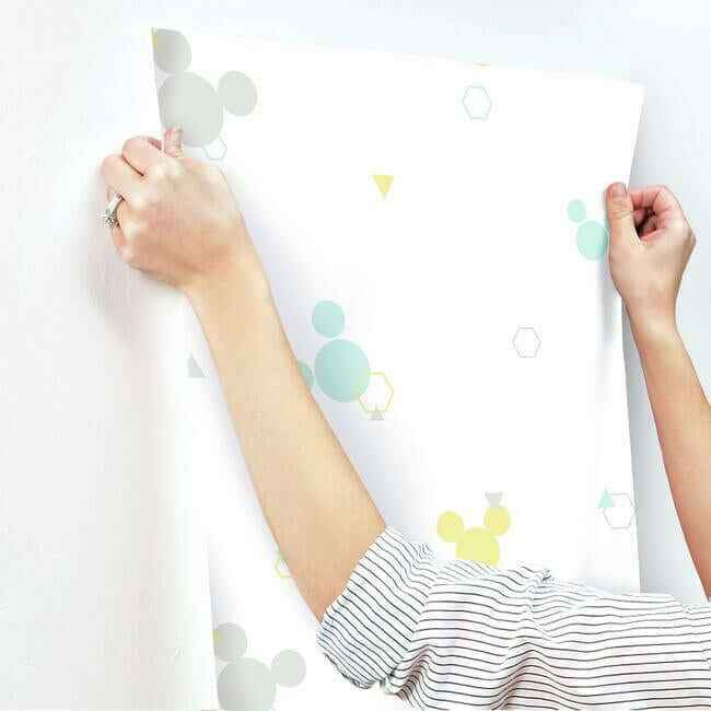 Disney Minnie Mouse Dots Green & Yellow Wallpaper - York Wallcoverings - DI0928 - York Wallcoverings Wallpaper