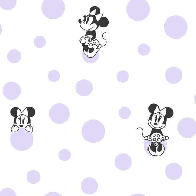 disney-minnie-mouse-dots-wallpaper-lilac-york-wallcoverings-di1028 - York Wallcoverings Wallpaper
