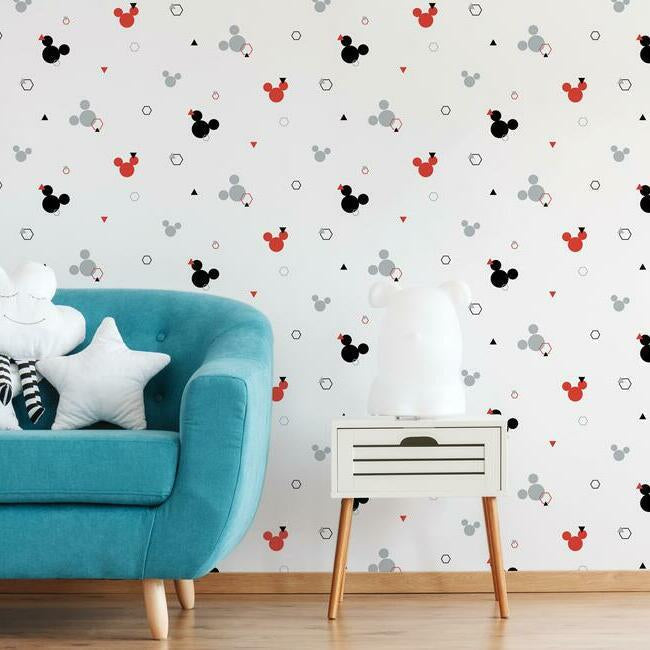disney-minnie-mouse-dots-wallpaper-redblack-york-wallcoverings-di0927 - York Wallcoverings Wallpaper