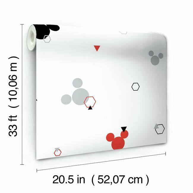 disney-minnie-mouse-dots-wallpaper-redblack-york-wallcoverings-di0927 - York Wallcoverings Wallpaper