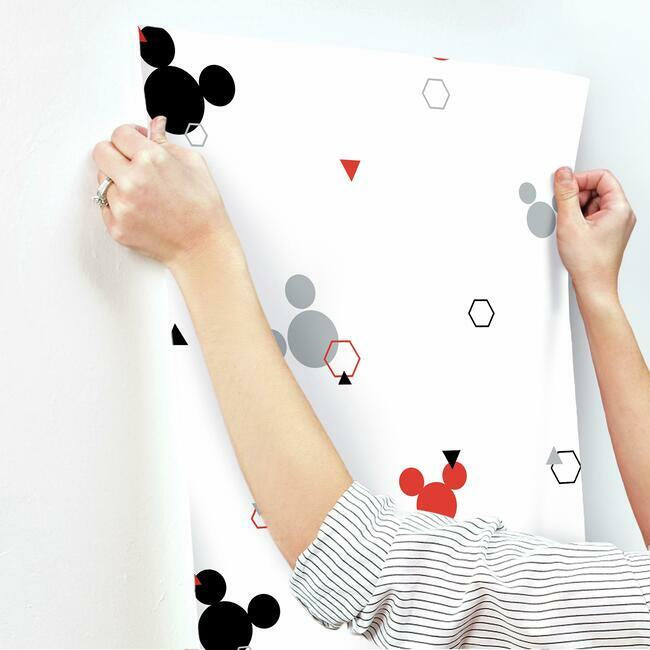 disney-minnie-mouse-dots-wallpaper-redblack-york-wallcoverings-di0927 - York Wallcoverings Wallpaper