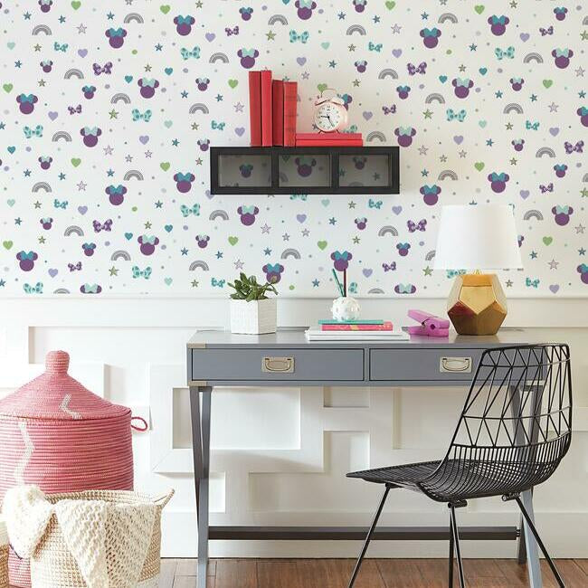 disney-minnie-mouse-rainbow-wallpaper-purple-york-wallcoverings-di0990