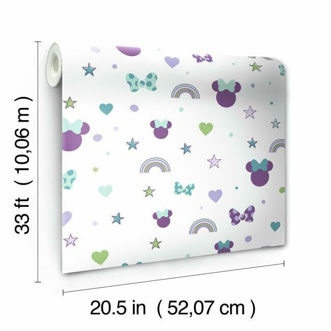 disney-minnie-mouse-rainbow-wallpaper-purple-york-wallcoverings-di0990