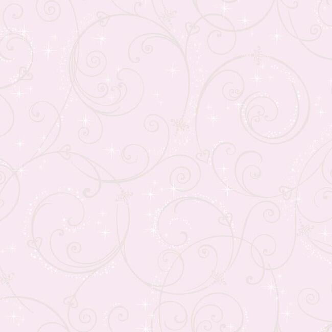 disney-princess-perfect-scroll-wallpaper-pink-york-wallcoverings-di0904 - York Wallcoverings Wallpaper