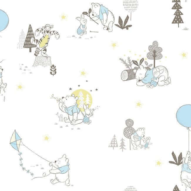 disney-winnie-the-pooh-playmates-yellow-wallpaper-york-wallcoverings-di0982 - York Wallpaper Wallpaper