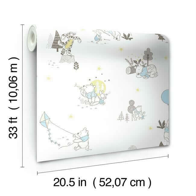 disney-winnie-the-pooh-playmates-yellow-wallpaper-york-wallcoverings-di0982 - York Wallpaper Wallpaper