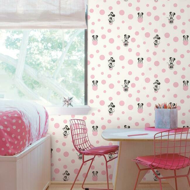 minnie-dots-wallpaper-pink-york-wallcoverings-di1027