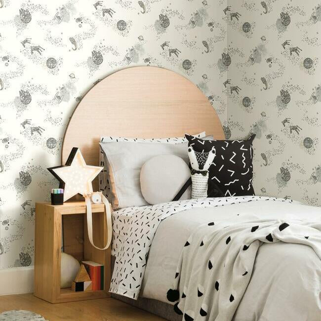 star-wars-good-night-galaxy-wallpaper-neutral-york-wallcoverings-di0997 - York Wallcoverings Wallpaper