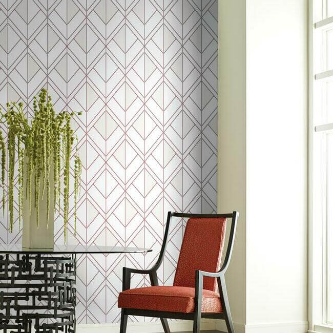 diamond-shadow-wallpaper-whiteterracotta-york-wallcoverings-gm7551 - York Wallcoverings Wallpaper