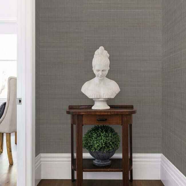Abaca Weave Black Wallpaper - York Wallcoverings - GL0504 - York Wallcoverings Wallpaper