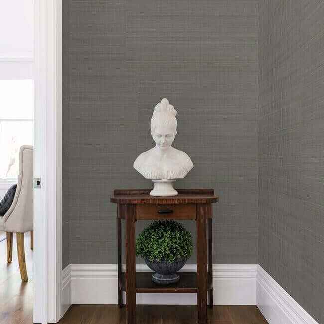 Abaca Weave Black Wallpaper - York Wallcoverings - GL0504 - York Wallcoverings Wallpaper