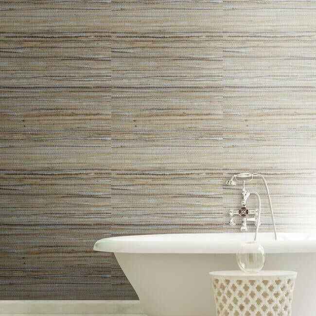 Raw Jute Grasscloth Metallic Wallpaper - York Wallcoverings - NZ0796 - York Wallcoverings Wallpaper