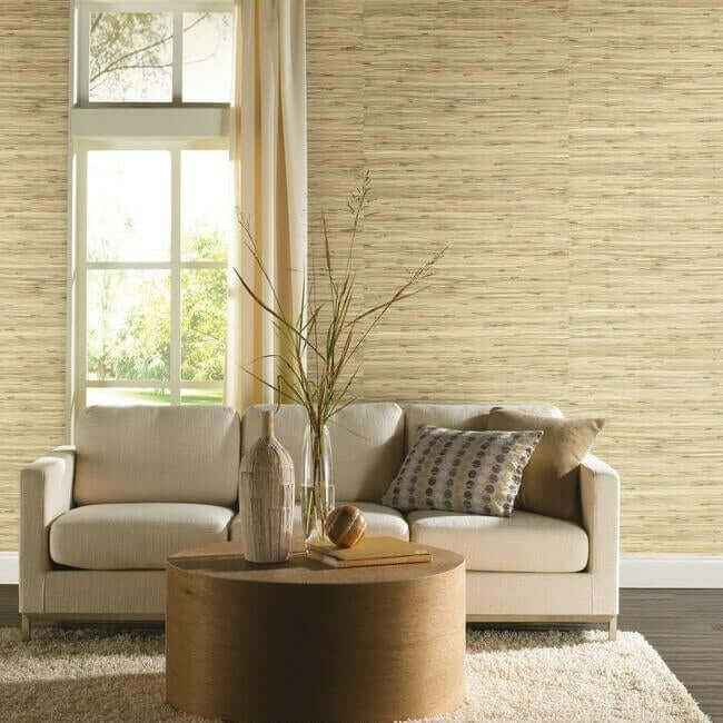 River Grass Beige Wallpaper - York Wallcoverings - NZ0781 - York Wallcoverings Wallpaper
