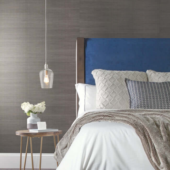 sisal-grasscloth-silver-metallic-wallpaper-york-wallcoverings-vg4418 - York Wallpaper Wallpaper